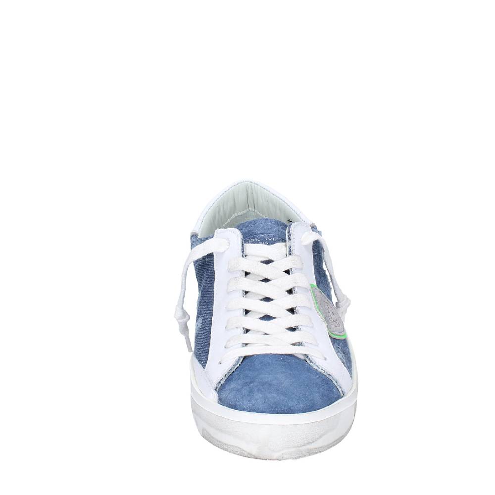 scarpe uomo PHILIPPE MODEL sneakers blu camoscio bianco tessuto VINTAGE EX351 Sottocosto