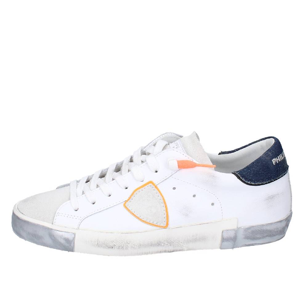 scarpe uomo PHILIPPE MODEL sneakers bianco pelle camoscio VINTAGE EX344 Spedizione Gratuita