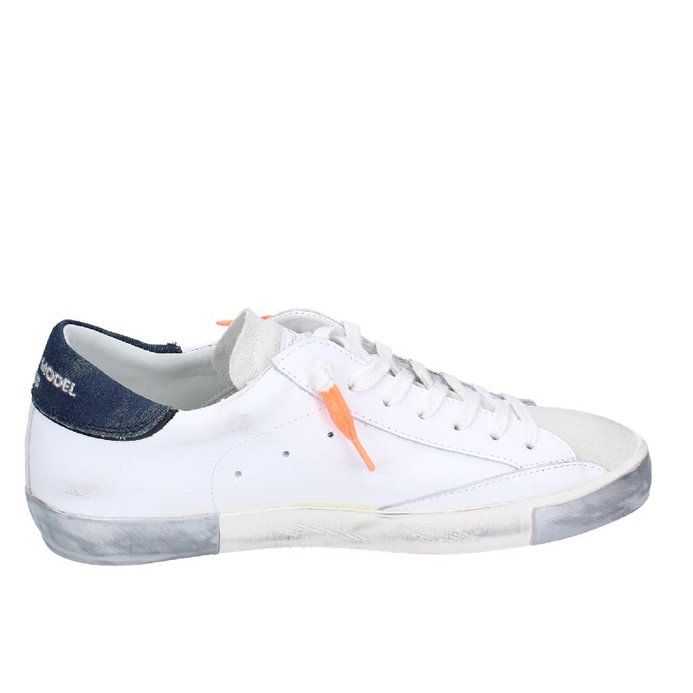 scarpe uomo PHILIPPE MODEL sneakers bianco pelle camoscio VINTAGE EX344 Spedizione Gratuita