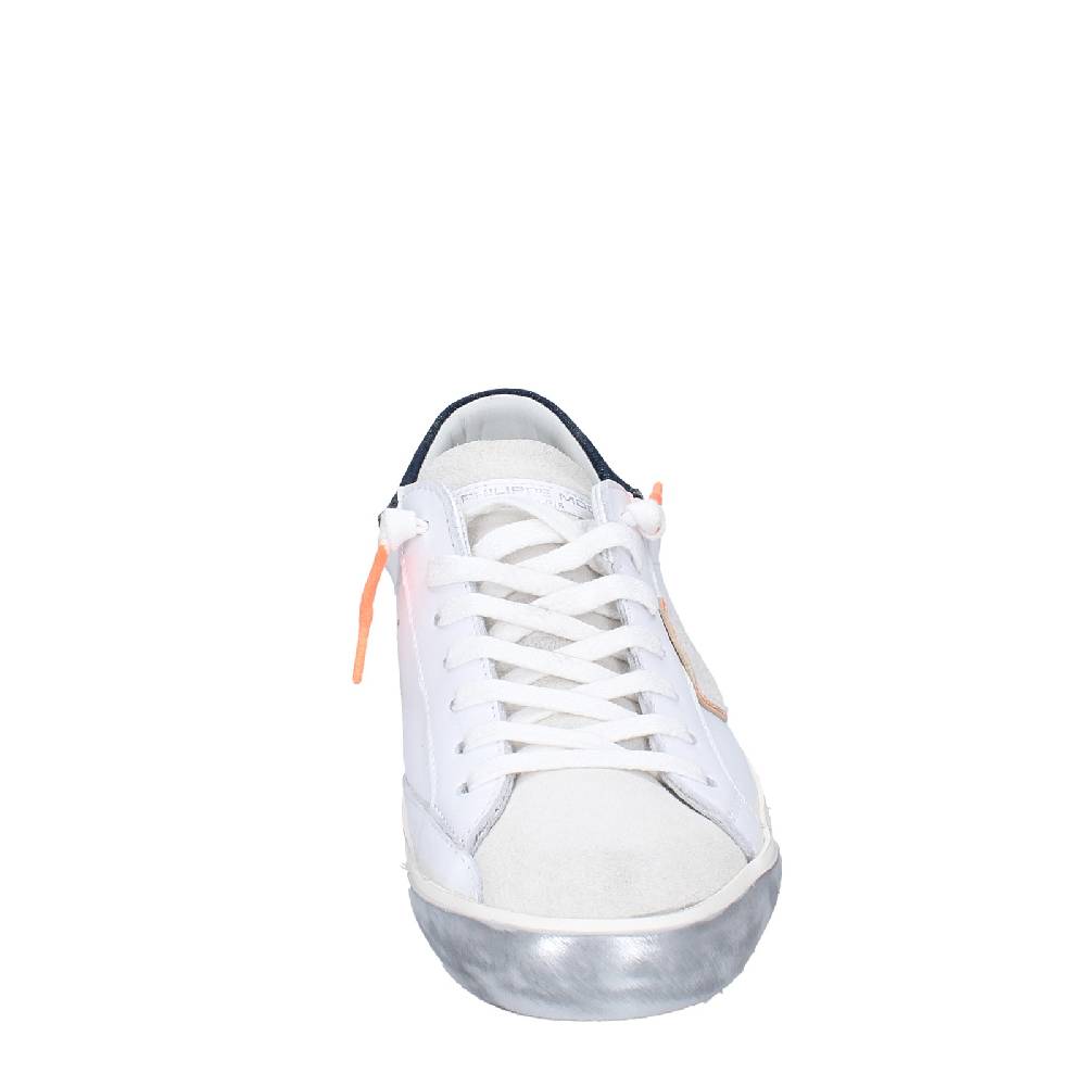 scarpe uomo PHILIPPE MODEL sneakers bianco pelle camoscio VINTAGE EX344 Spedizione Gratuita
