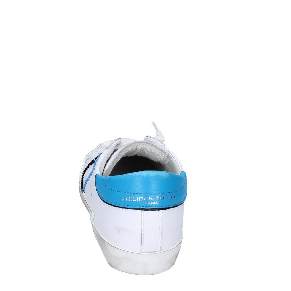 scarpe uomo PHILIPPE MODEL sneakers bianco pelle blu VINTAGE EX360 Qualità Garantita