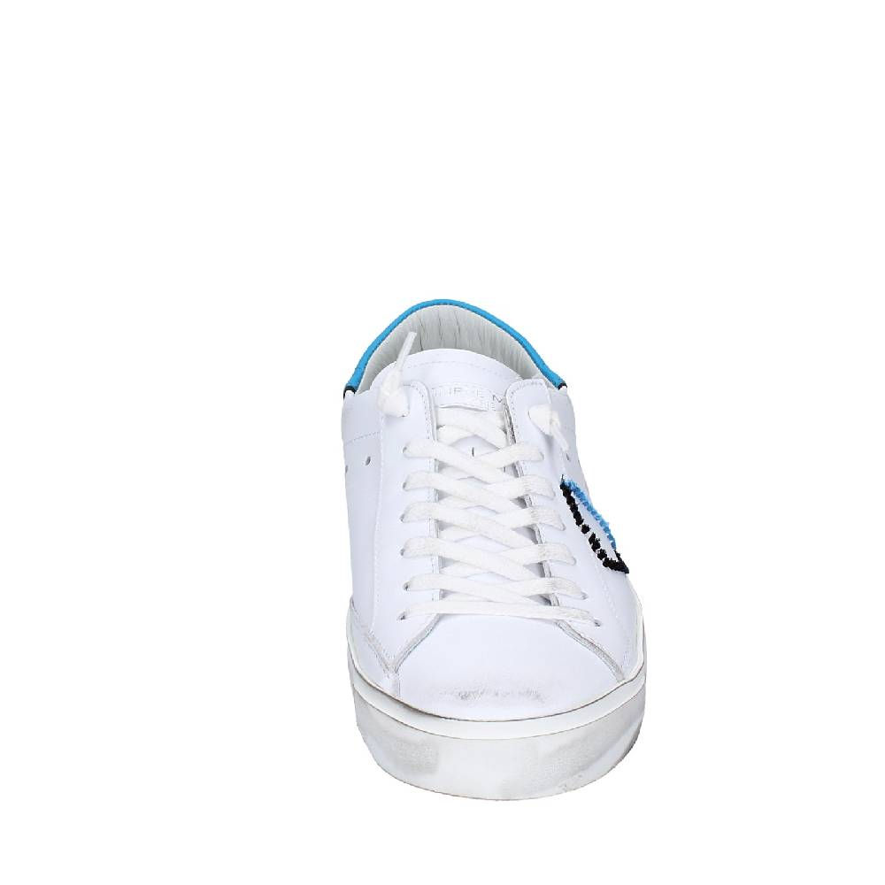 scarpe uomo PHILIPPE MODEL sneakers bianco pelle blu VINTAGE EX360 Qualità Garantita
