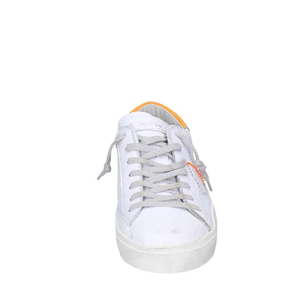 scarpe uomo PHILIPPE MODEL sneakers bianco pelle arancione VINTAGE EX339 Acquista Ora