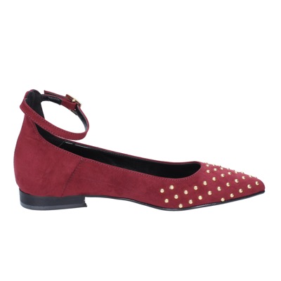 scarpe donna OLGA RUBINI ballerine bordeaux camoscio BS830 Outlet