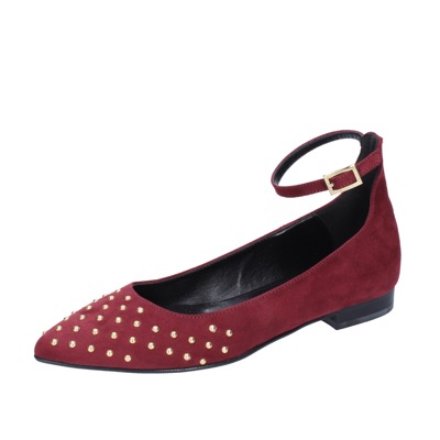 scarpe donna OLGA RUBINI ballerine bordeaux camoscio BS830 Outlet