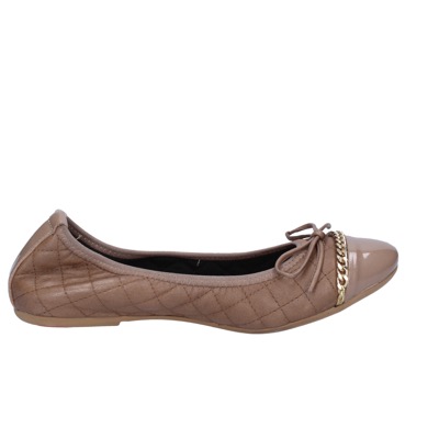 scarpe donna CROWN ballerine beige pelle BX639 In Vendita