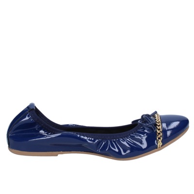 scarpe donna CROWN ballerine blu vernice BZ948 Saldi