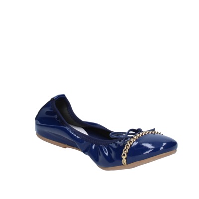 scarpe donna CROWN ballerine blu vernice BZ948 Saldi