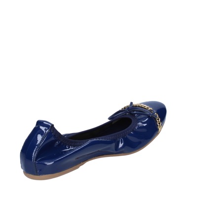 scarpe donna CROWN ballerine blu vernice BZ948 Saldi