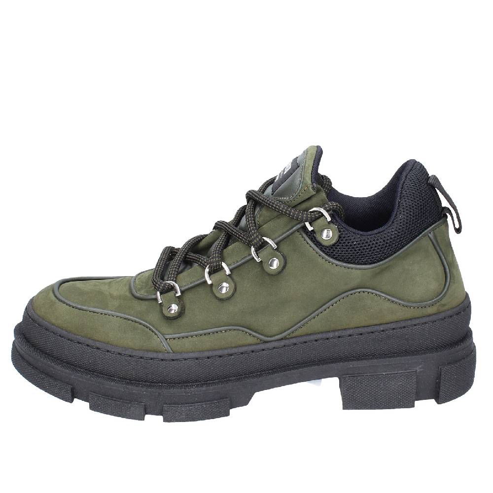 scarpe uomo STOKTON stivaletti verde pelle nabuk EY848 In Saldo