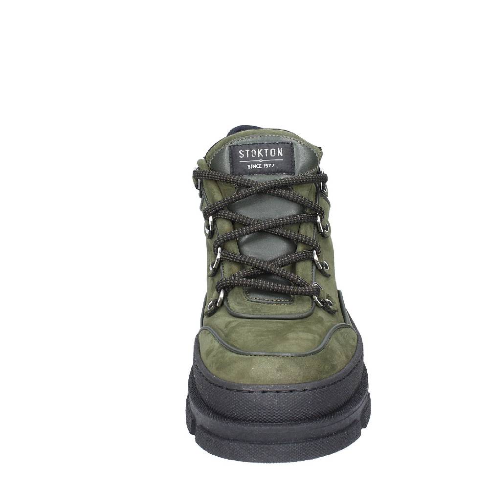 scarpe uomo STOKTON stivaletti verde pelle nabuk EY848 In Saldo