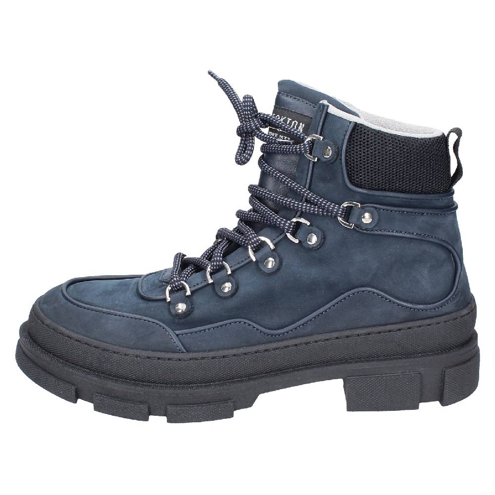 scarpe uomo STOKTON stivaletti blu pelle nabuk EY847 Italia