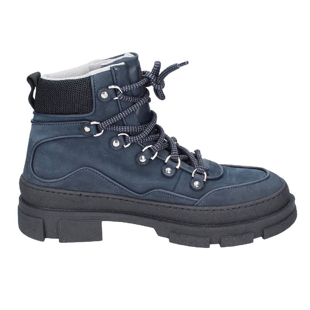 scarpe uomo STOKTON stivaletti blu pelle nabuk EY847 Italia