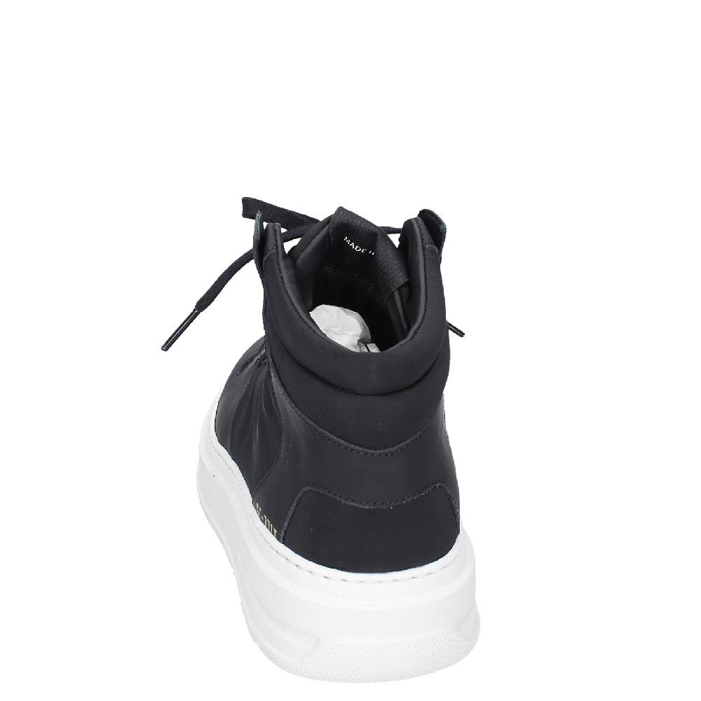 scarpe uomo STOKTON stivaletti nero tessuto gomma EY855 Nuovo
