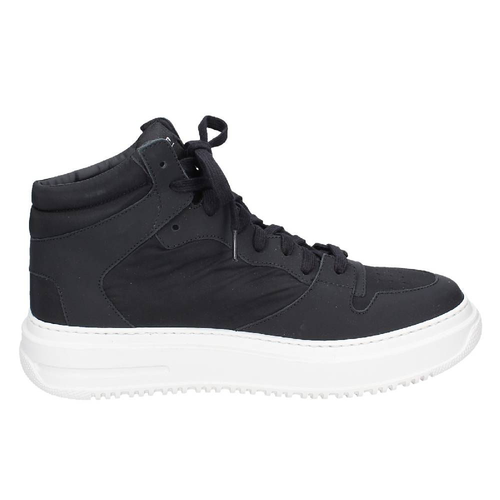 scarpe uomo STOKTON stivaletti nero tessuto gomma EY855 Nuovo