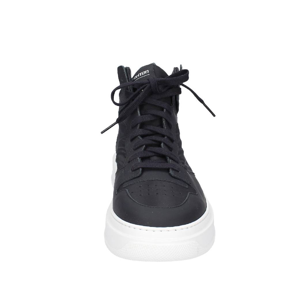 scarpe uomo STOKTON stivaletti nero tessuto gomma EY855 Nuovo