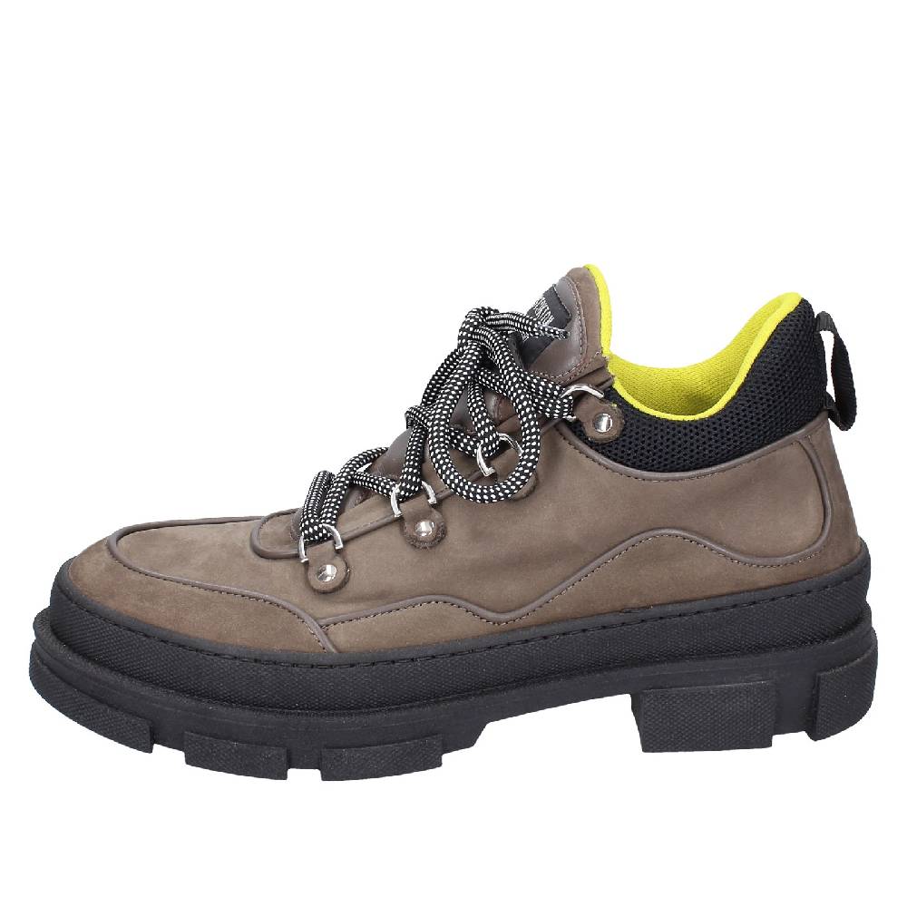 scarpe uomo STOKTON stivaletti beige pelle nabuk nero EX02 Qualità