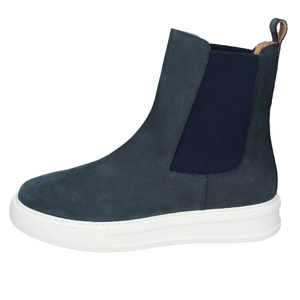 scarpe uomo STOKTON stivaletti blu pelle nabuk EX93 Spedizione Gratuita