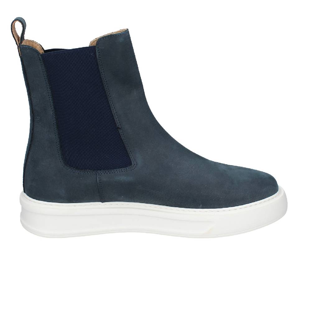 scarpe uomo STOKTON stivaletti blu pelle nabuk EX93 Spedizione Gratuita