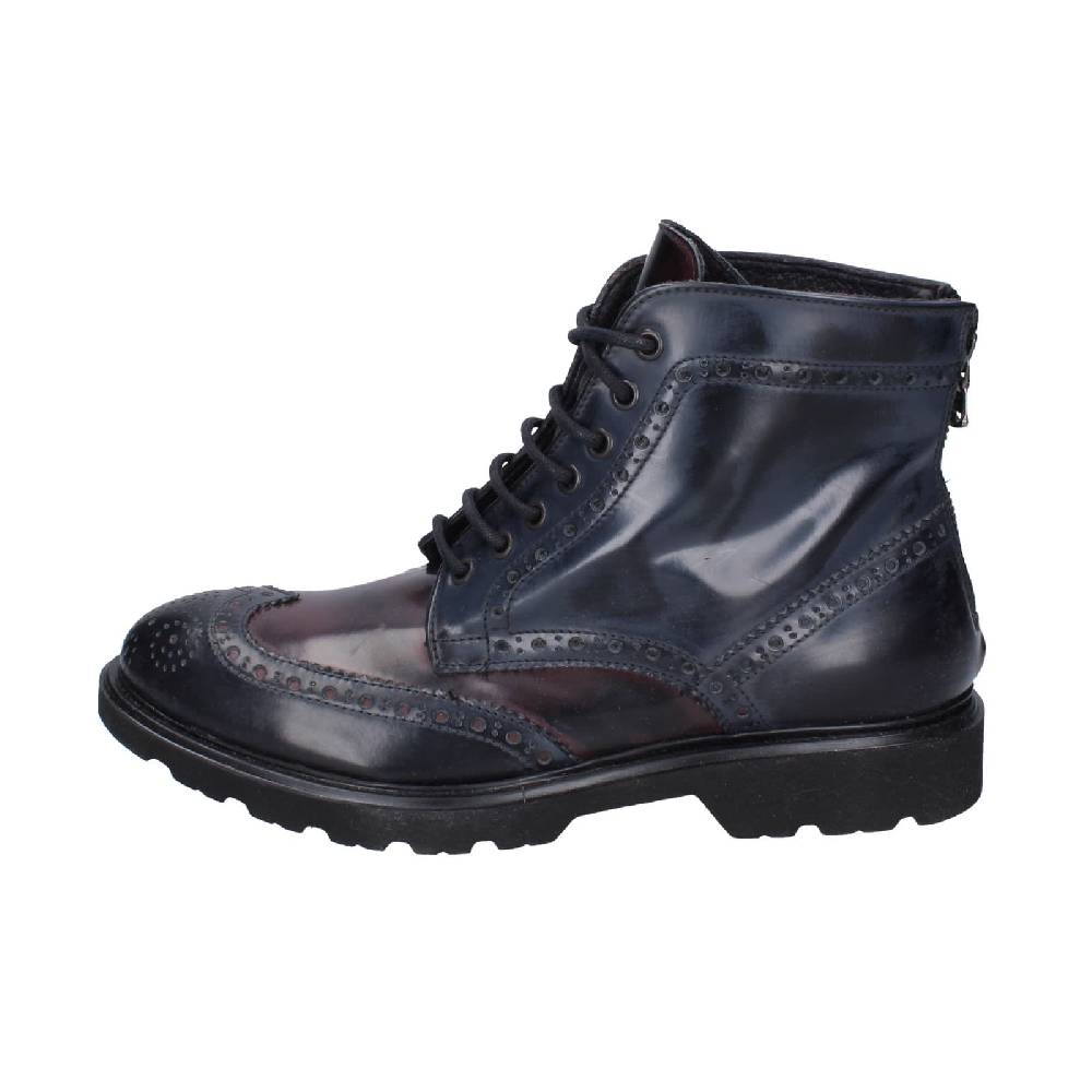 scarpe uomo EVEET stivaletti blu pelle sintetica bordeaux EZ141 Pezzi Unici