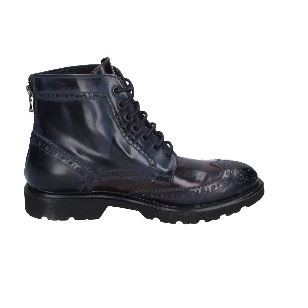scarpe uomo EVEET stivaletti blu pelle sintetica bordeaux EZ141 Pezzi Unici
