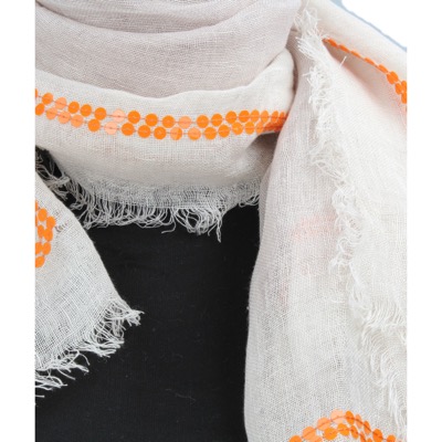 pareo donna NALI' beige lino arancione AF442 Qualità Garantita
