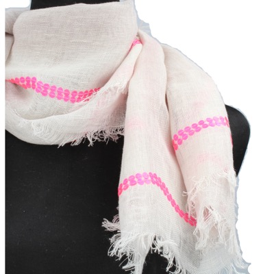 pareo donna NALI' beige lino rosa AF443 Offerte esclusive