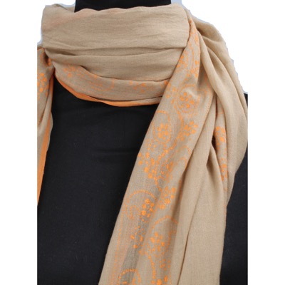 pareo donna NALI' beige cotone arancione AF444 Acquista Ora