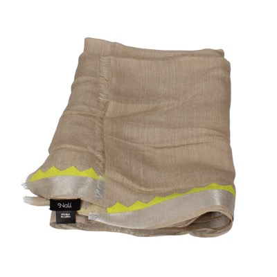 pareo donna NALI' beige seta verde AF445 Consegna Veloce