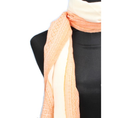pareo donna NALI' bianco cotone arancione AF447 Fino Al -60%