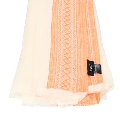 pareo donna NALI' bianco cotone arancione AF447 Fino Al -60%