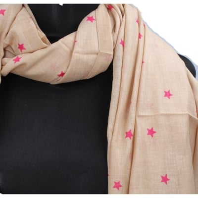 pareo donna NALI' beige cotone rosa AF424 Sconto