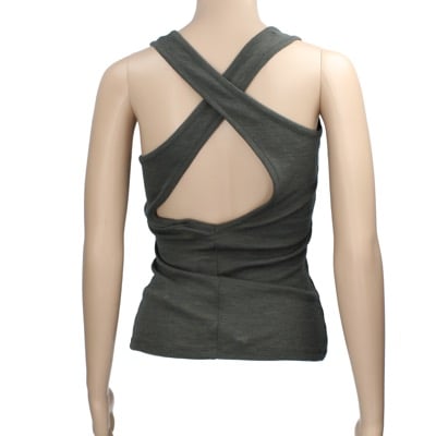 top canotta donna SUOLì 40 verde scuro tessuto AN662 Outlet
