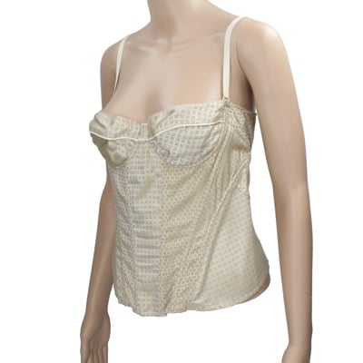 top donna AMULETI 44 beige lino AP14 Saldi