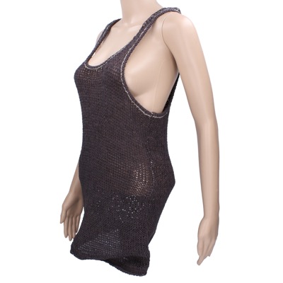 canotta vestito donna INHABIT XS grigio cotone AN675 Vendita Calda