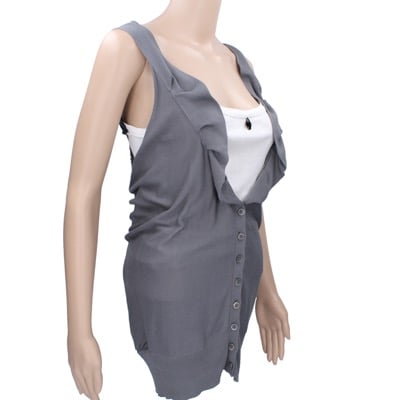 gilet cardigan donna ANNARITA N. tg. S grigio cotone AK195 I Più Venduti