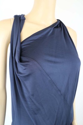 vestito donna ECLA 40 blu acetato AM447 Spedizione Gratuita