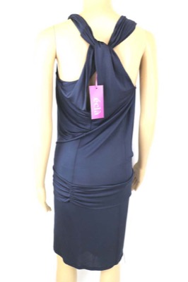 vestito donna ECLA 40 blu acetato AM447 Spedizione Gratuita