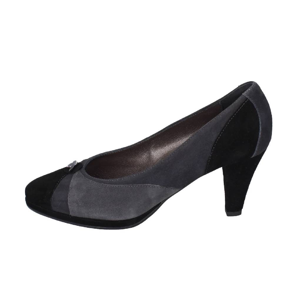 scarpe donna CONFORT decollete nero camoscio grigio EZ369 Moda
