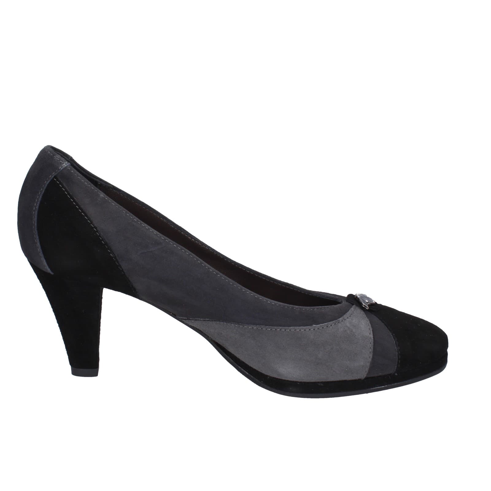 scarpe donna CONFORT decollete nero camoscio grigio EZ369 Moda