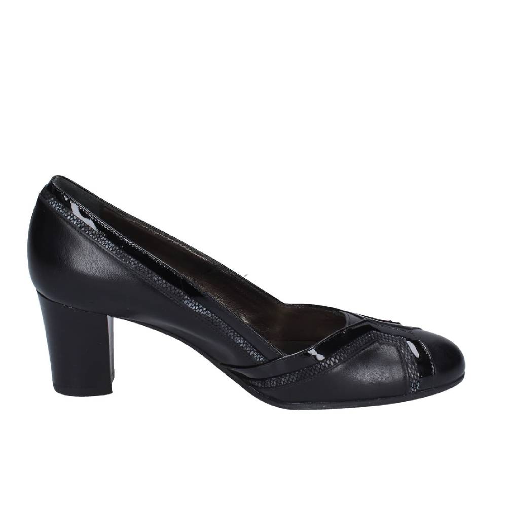 scarpe donna CONFORT decollete nero pelle vernice EZ371 Italy