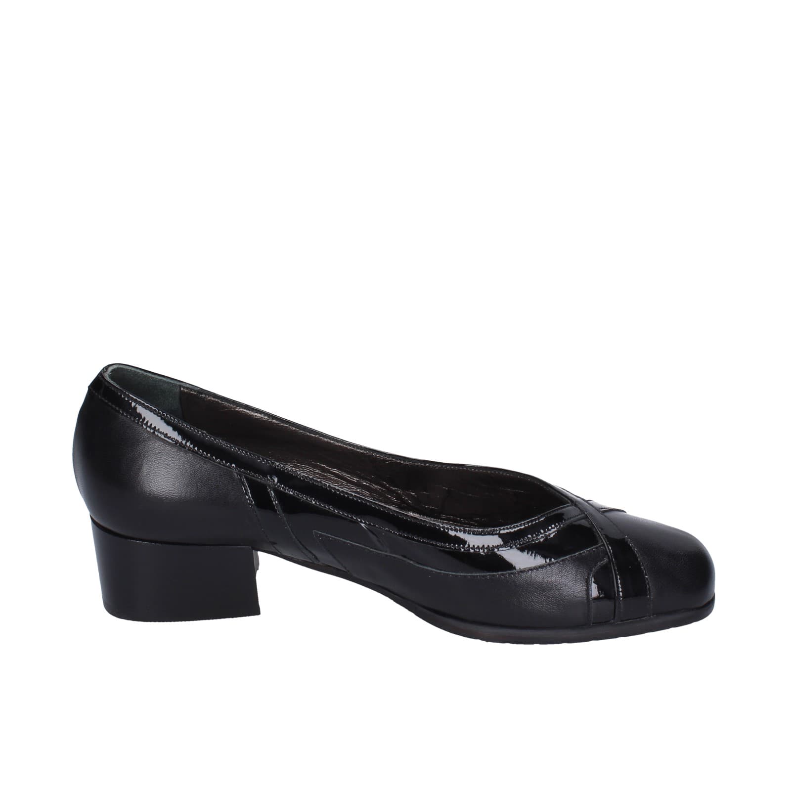 scarpe donna CONFORT decollete nero pelle vernice EZ411 2025