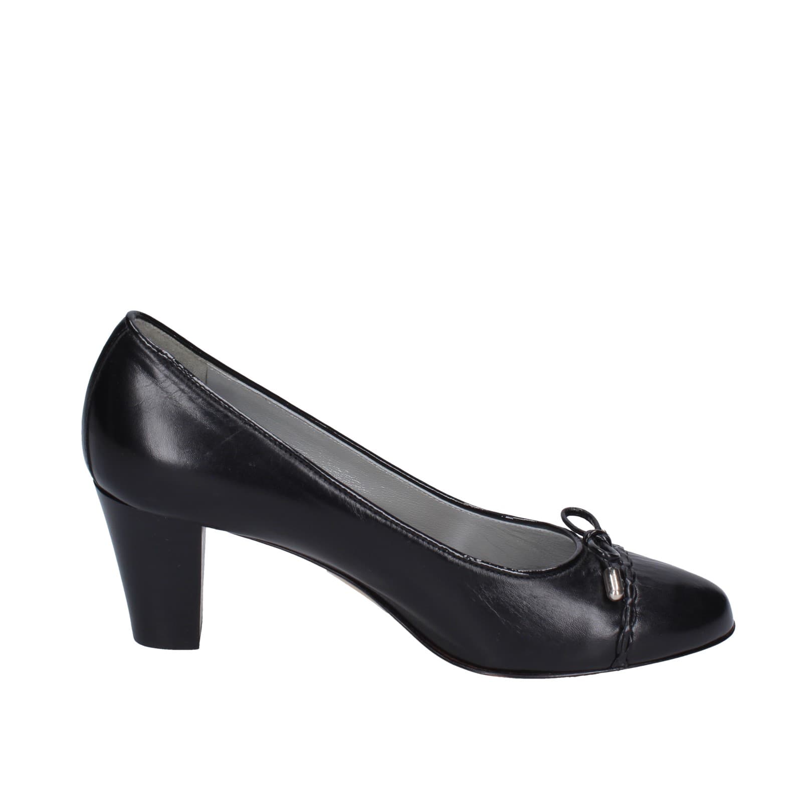scarpe donna CONFORT decollete nero pelle EZ412 Qualità