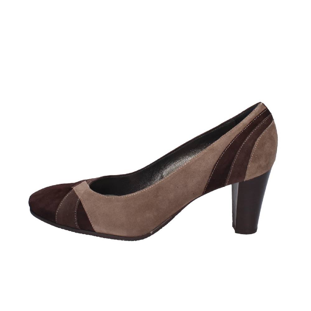 scarpe donna CONFORT decollete marrone camoscio EZ415 Spedizione Gratuita
