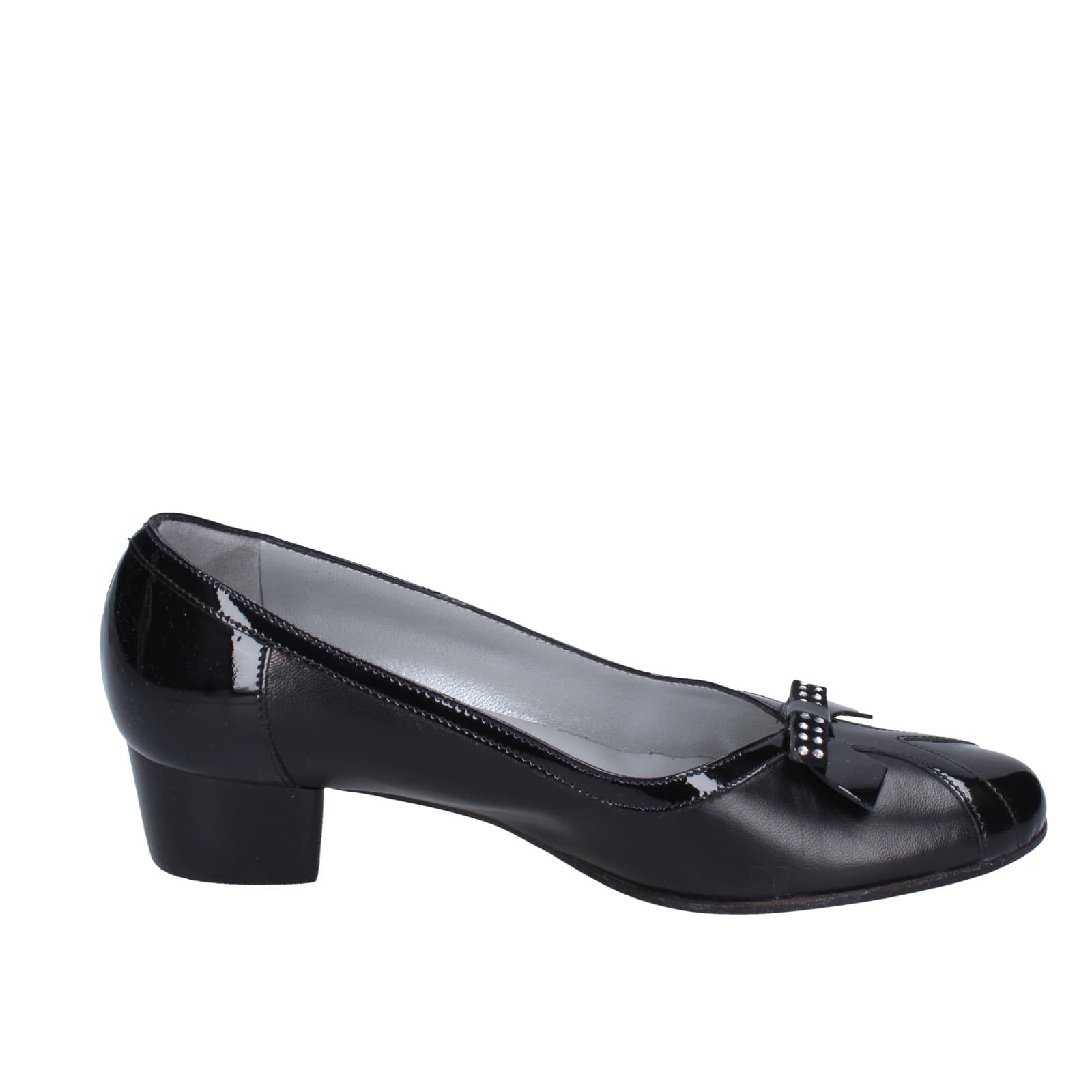 scarpe donna CONFORT decollete nero pelle vernice EZ398 Pezzi Unici