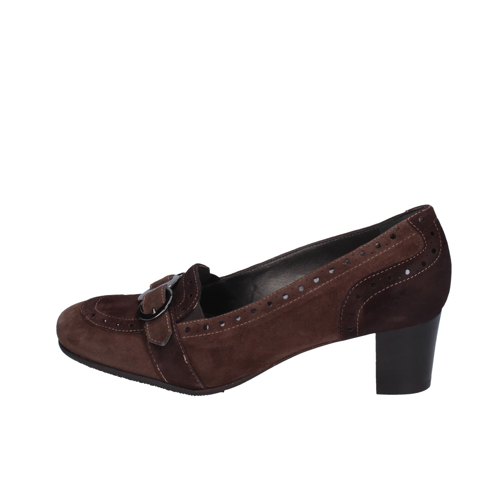 scarpe donna CONFORT decollete marrone camoscio 1607 EZ338 Qualità Garantita