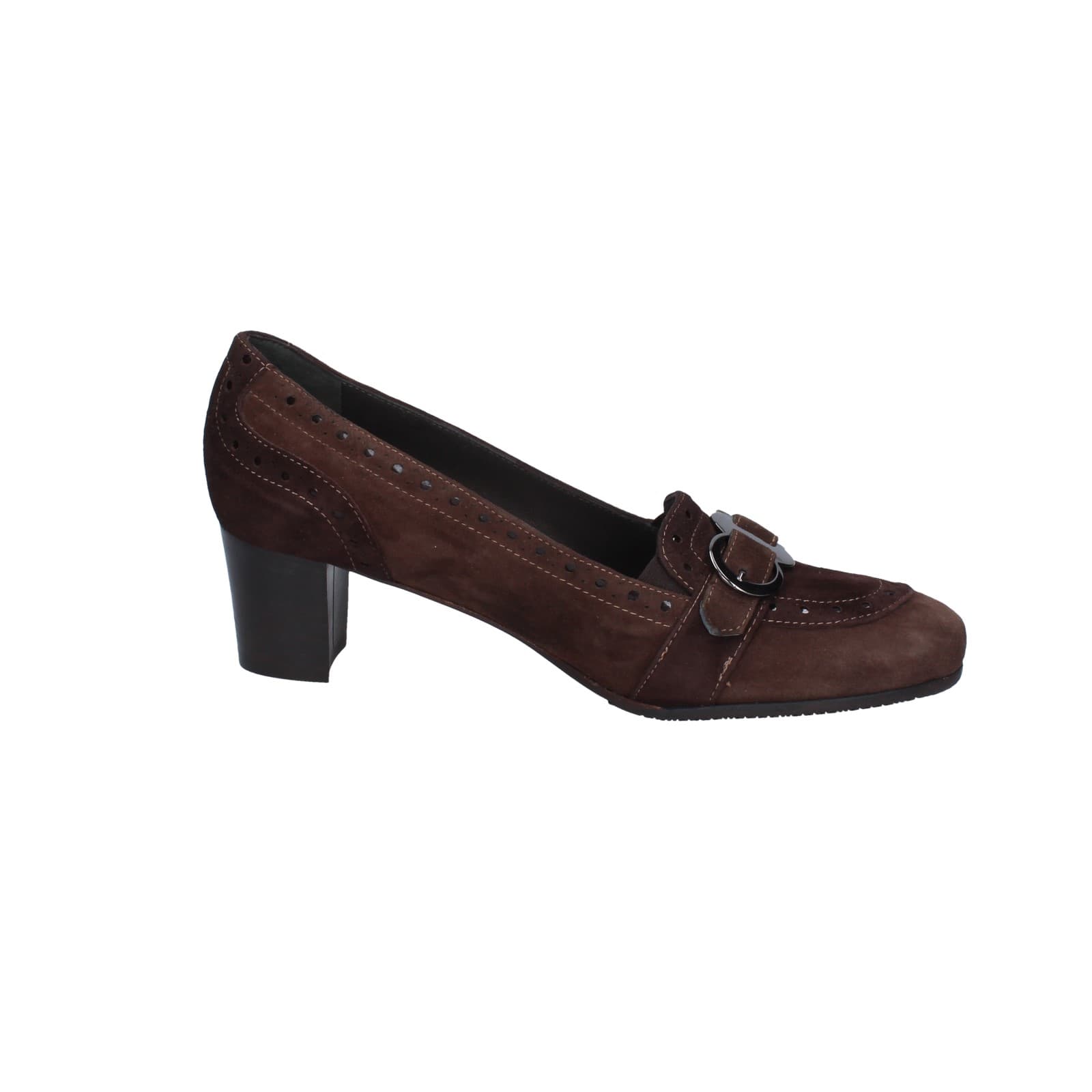 scarpe donna CONFORT decollete marrone camoscio 1607 EZ338 Qualità Garantita