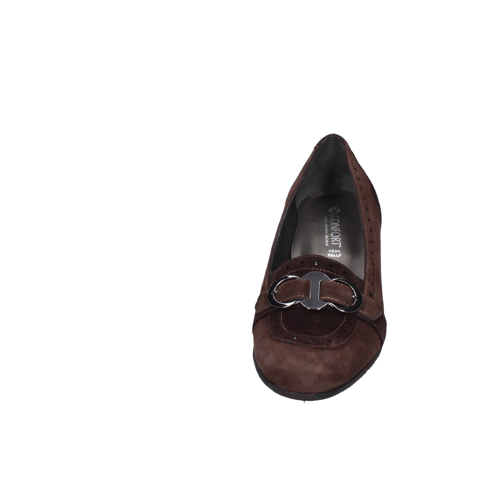 scarpe donna CONFORT decollete marrone camoscio 1607 EZ338 Qualità Garantita