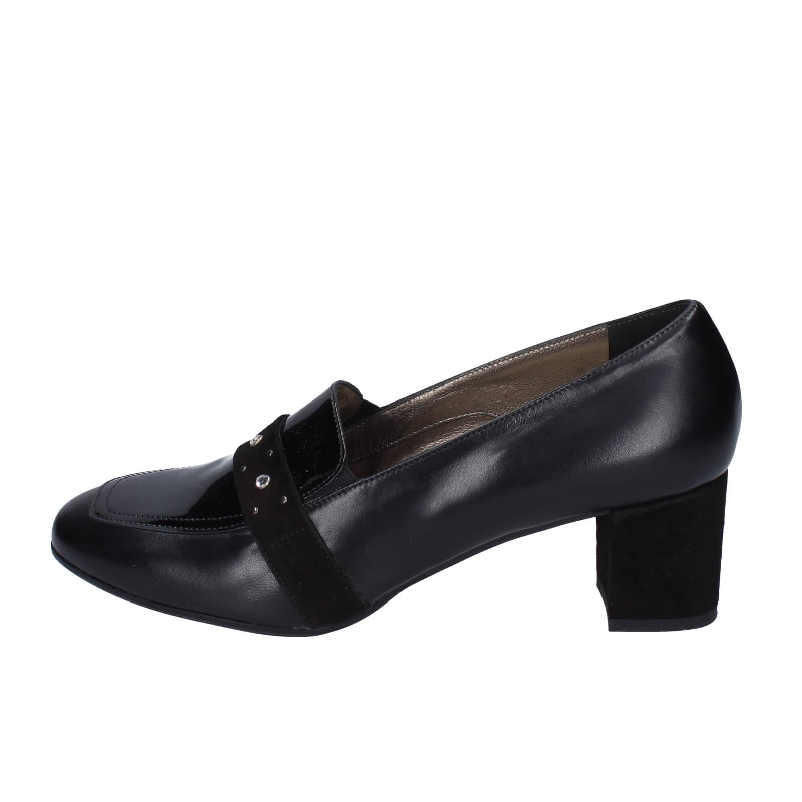 scarpe donna CONFORT decollete nero pelle vernice EZ410 Negozi Online