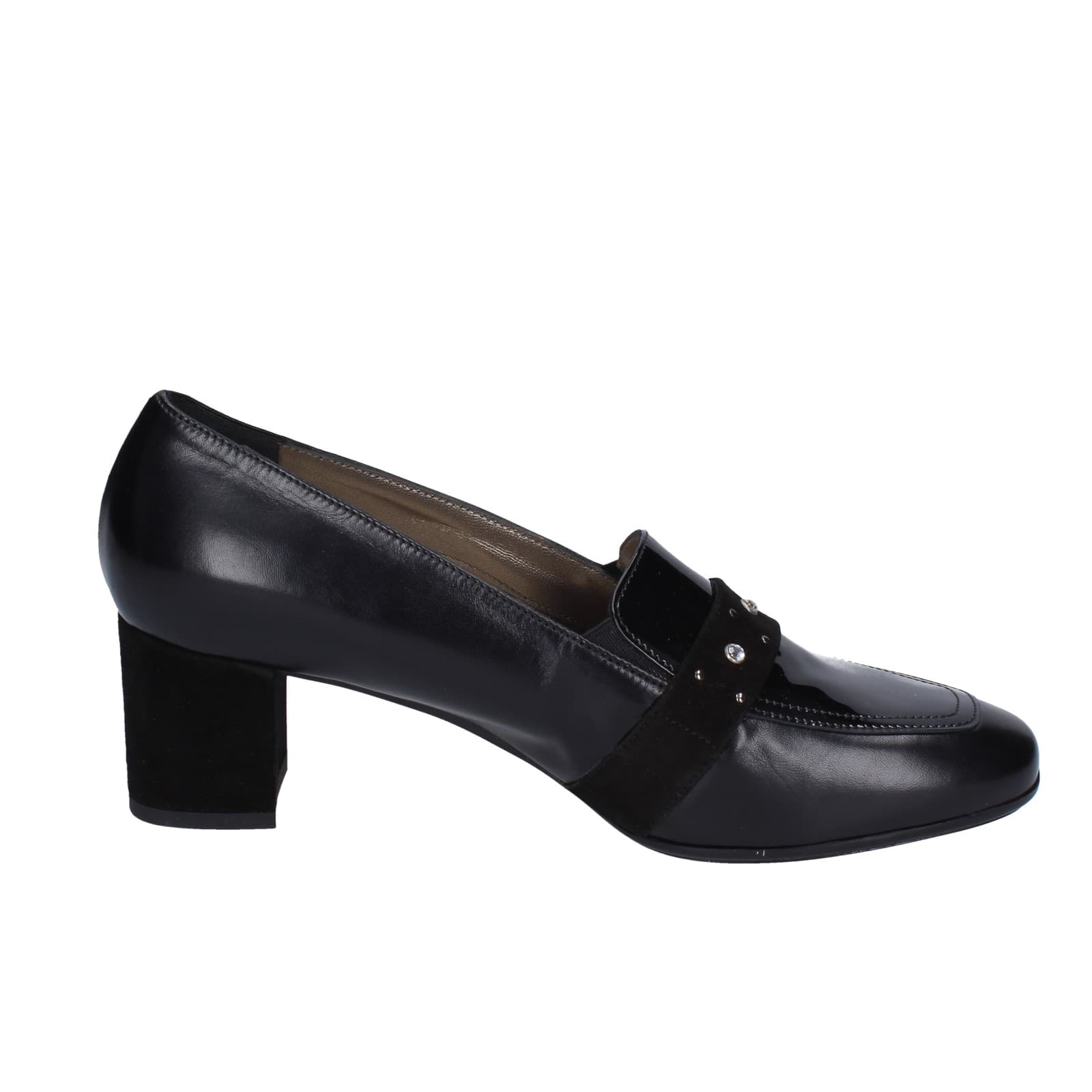 scarpe donna CONFORT decollete nero pelle vernice EZ410 Negozi Online